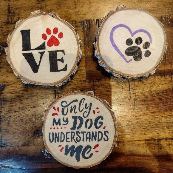 NEW Handmade Bundle of 3 Dog Themed Magnets - Picture 1 of 7